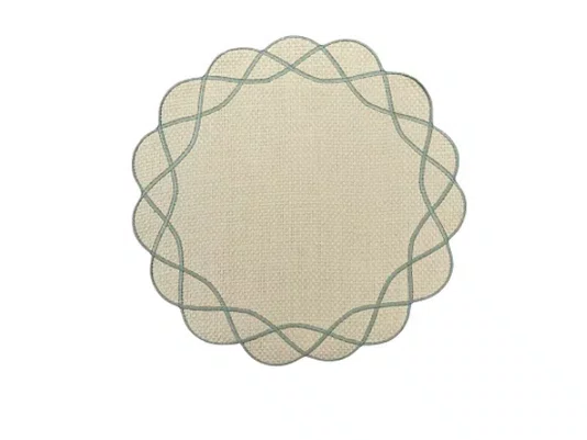 Americano Auguri Alegra Palha C/Bordado Verde Celadon 38cm