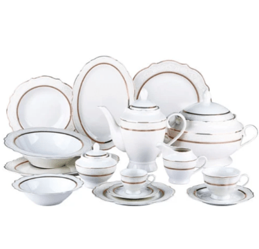 Ap. de jantar Trésor New Bone China 50Pçs Branco C/Relevo