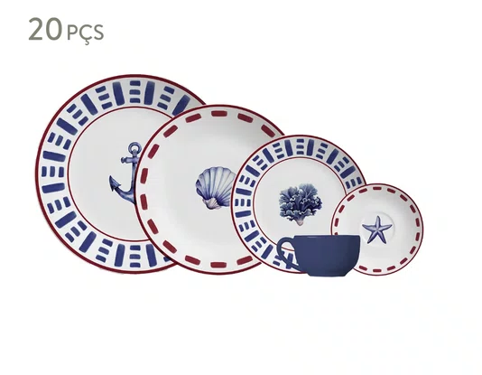 Ap. Jantar 20Pçs Caribe C/ Xicara Navy