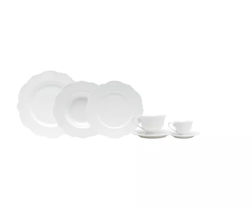 Ap. Jantar 42 Pçs Porcelana Maldivas Branco