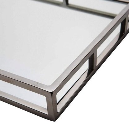 Bandeja Metal com Base Espelhada 56cm