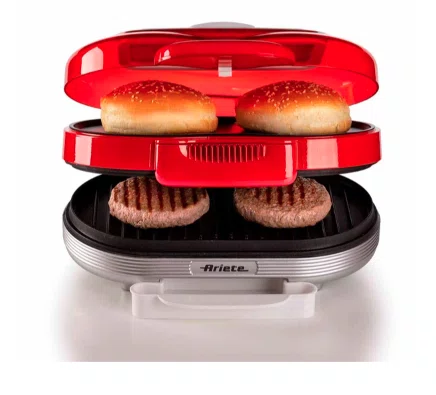 Burger Grill Elétrico Retrô Ariete Party Time Vermelho1200W 220V
