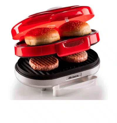 Burger Grill Elétrico Retrô Ariete Party Time Vermelho1200W 220V