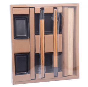 Conjunto 7 Peças P/Sushi de Bambu Saitama