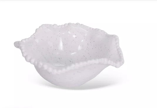 Jogo d 4 Bowls em Melamina com Borda Em Relevo Branco