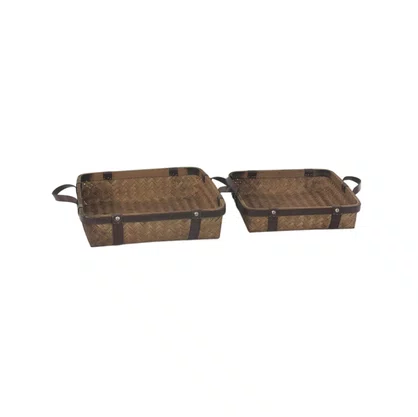 Conjunto de Bandejas Bambi Marrom  2Pçs