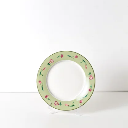 Conjunto de Pratos de Sobremesa em Porcelana Linha Tulipas 6 peças