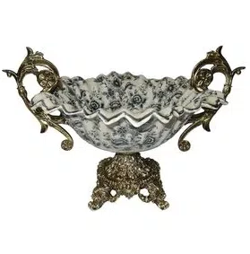 Fruteira Decorativa em Porcelana 47X32X31CM