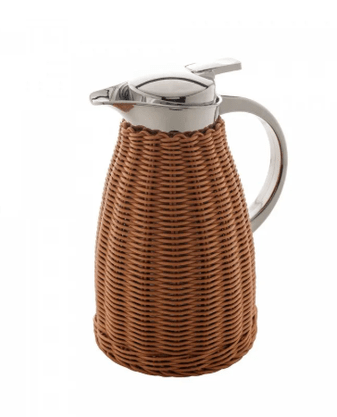 Garrafa Térmica Aço Inox C/Rattan Plástico Marrom 1,5L