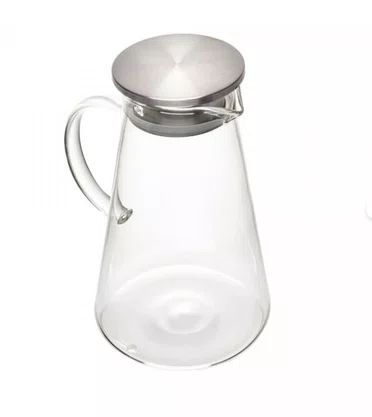 Jarra de Vidro Borossilicato C/Tampa de Metal 2L