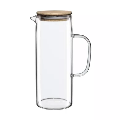Jarra Doppio de Vidro com Tampa de Bambu 1,2L