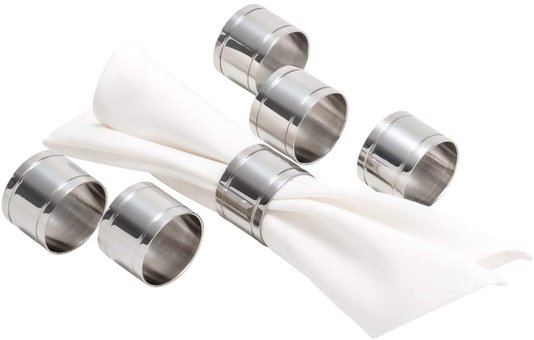 Jogo 6 Argolas Inox para Guardanapo