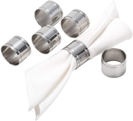 Jogo 6 Argolas Inox para Guardanapo