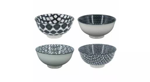 Jg 4 Bowls de Porcelana Decorativo 12cm reto e Branco