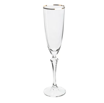 Jg 6 taças Champanhe Elizabeth Gold 200Ml