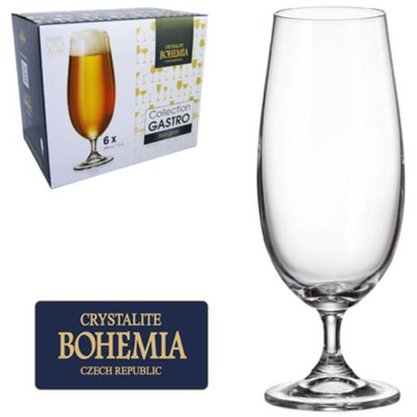 Jg de 6 taças para cerveja cristal Transparente 380ML