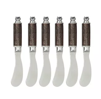 Jg de Espátulas Arvoredo Aço Inox c/Cabo Madeira 6 Pçs