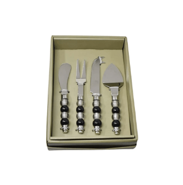 Jg Talheres P/Queijo Joie de Vivre Aço Inox C/Cabo em Vidro 4P