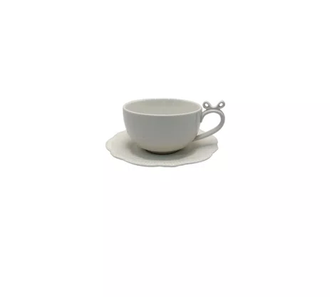 Jogo 8 Peças P/Café Lacet em New Bone China 110ml Branco