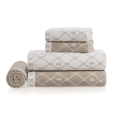 Jogo Banho e Rosto 5 Peças Speciale Nocciola e Branco