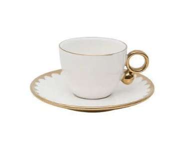 Jogo C/ 6 Xicaras Chá Porcelana C/Pires Egg 200ML