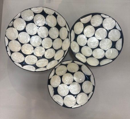 Jogo de 3 Bandejas/Bowls em Resina