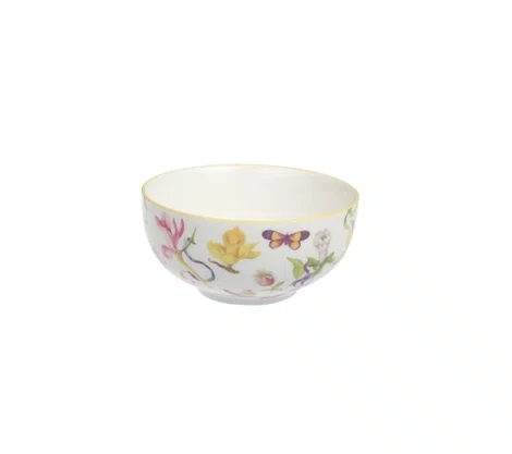 Jogo de 4 Bowls em Porcelana Flowers Branca