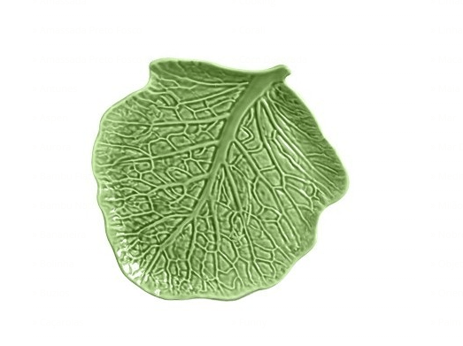 Jogo de 6 Pratos Raso Folha Verde Cristina
