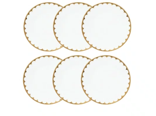 Jogo de 6 Pratos Rasos de Porcelana Egg 27cm