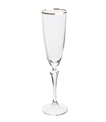 Jogo de 6 Tacas P/Champanhe Elizabeth em Cristal Silver