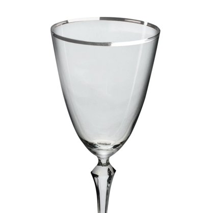 Jogo de 6 Taças para Agua Elizabeth em Cristal Silver