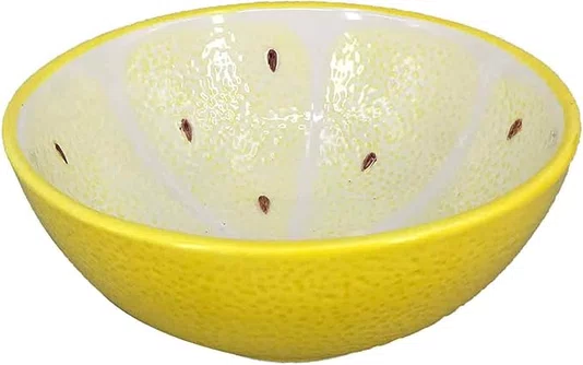 Jogo de Bowls de Cerâmica C/Desenho de Limão