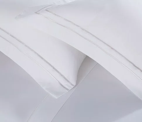 Jogo de cama Queen Buddemeyer Sublime 300 Fios Branco c/ ponto cheio Pérola 4 peças 100% Algodão