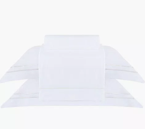 Jogo de cama Queen Buddemeyer Sublime 300 Fios Branco c/ ponto cheio Pérola 4 peças 100% Algodão