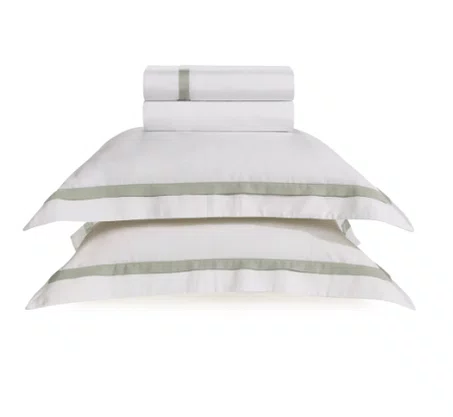 Jogo de Cama Queen Vercelli Branco C/Pistacchio