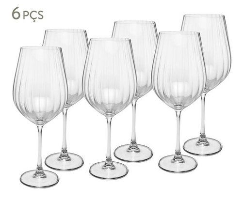 Jogo de Taças Vinho Cristal Eco. Columba Optic 580ML