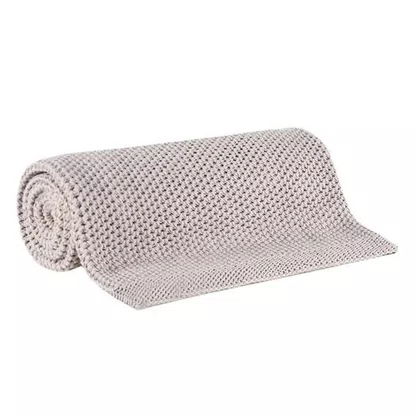 Manta Tricot Yves Buddemeyer Bege 1,25 x 1,50 m