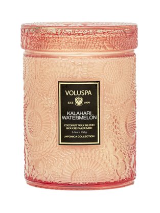 Mini Vela Pote Vidro 50H Relevo Kalahari Watermelon