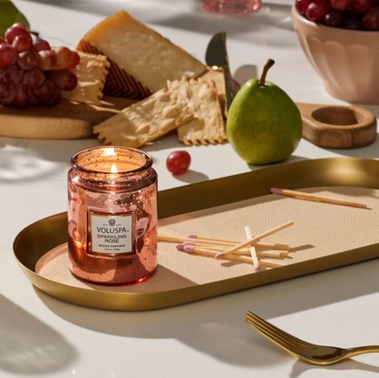 Mini Vela Pote Vidro Sparkling Rose 50H