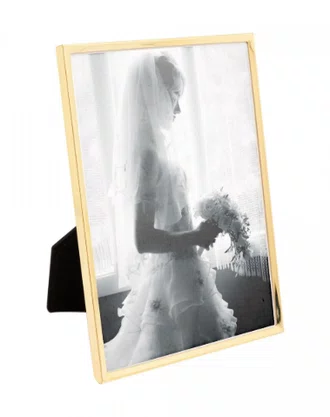 Porta Retrato de Aço Inox Classic Dourado 13X18