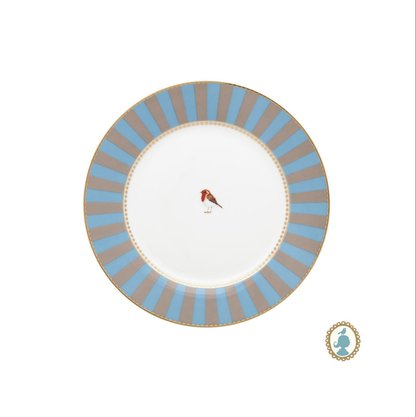 Prato de Sobremesa Azul Stripes Love Birds
