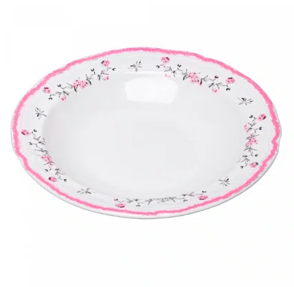 Prato Fundo Florescer 22cm Rosa Cerâmica - Wolff