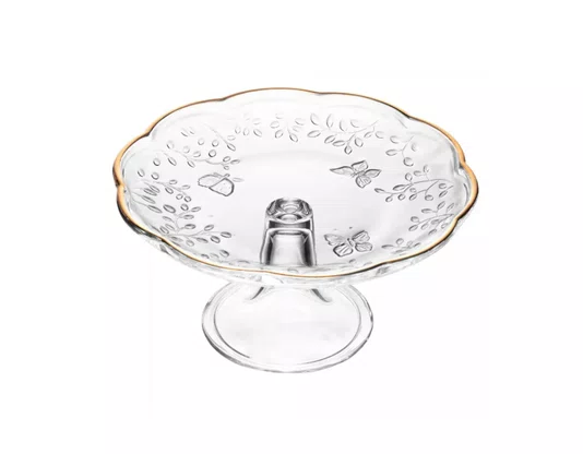 Prato P/ Bolo New Butterfly Fio de Ouro 26,5 Cm