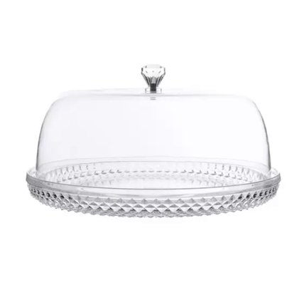 Prato para Bolo com Tampa em Acrílico 33cm Diamond