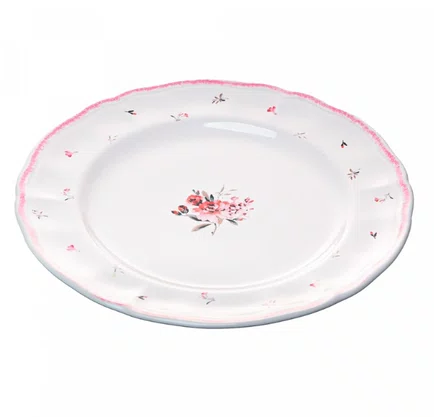 Prato Raso Florescer 27cm Rosa Cerâmica - Wolff