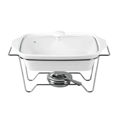 Rechaud Porcelana com Tampa em Vidro