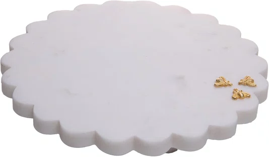 Tábua Redonda New Bee 30,5x3,5cm Mármore - Wolff