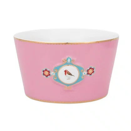 Tigela 15Cm Medallion Rosa Love Birds