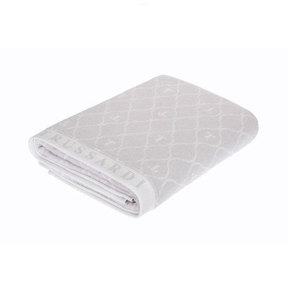 Toalha de Rosto Trussardi Jacquard Fio Tinto Speciale Gelo/Branco