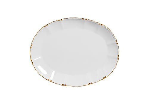 Travessa Rasa Med. Cristal Branco C/Ouro